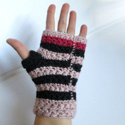 Mitaines à rayures Noir & Gris