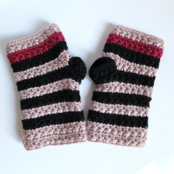 Mitaines à rayures Noir & Gris