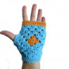 Mitaines Granny "bleu jaune".