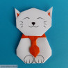 Marque page chat origami avec collier cravate