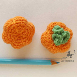 Citrouille au crochet vue dessus et dessous