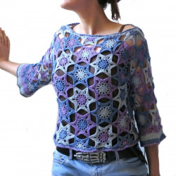 Pull Granny au crochet "Galaxie"