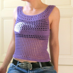 Débardeur au crochet violet