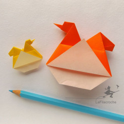 Poule en origami