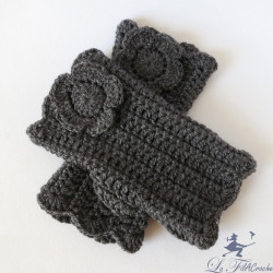 Mitaines grises au crochet