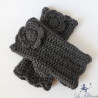 Mitaines grises au crochet