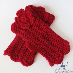 Mitaines rouges au crochet