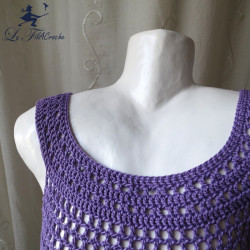 Débardeur Top au crochet violet