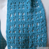 Écharpe femme au crochet bleue point araignée