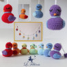 Guirlande bébé d'oiseaux au crochet: Arc en ciel