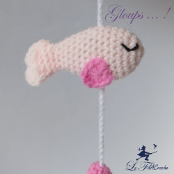 Guirlande pour bébé au crochet poissons: Téthys