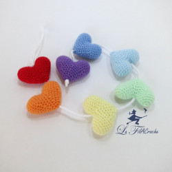 Guirlande de cœurs arc-en-ciel, cadeau naissance