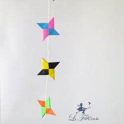 Guirlande d'étoiles en origami: Shurikens