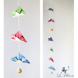 Guirlande de kabutos en origami: Tête à casque