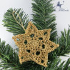 Etoile de Noël dorée au crochet