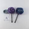Barrettes fleur en laine feutrée