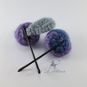 Barrettes fleur en laine feutrée