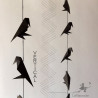 Guirlande horizontale de corbeaux en origami
