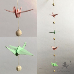 Guirlande de grues luminescentes en origami