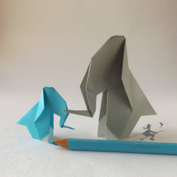 Décoration éléphant en papier