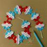 Guirlande cocardes tricolores en papier