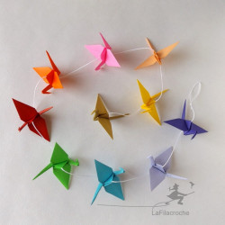 Guirlande grues arc en ciel