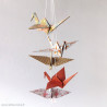 Mobile cinq grues origami motifs japonais
