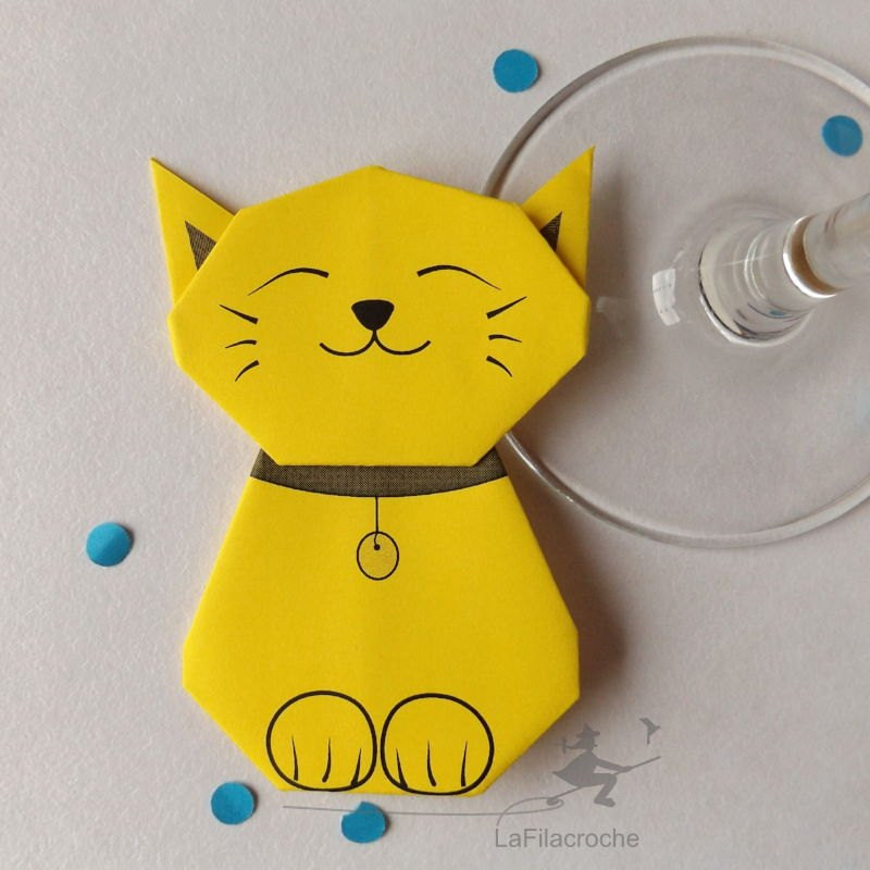 Marque-place Chat pour gouter anniversaire