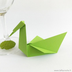 Marque-place cygne ou canard vert 
