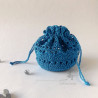 Bourse au crochet fermeture à cordons