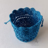 Bourse au crochet coton bleu foncé