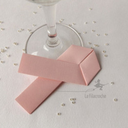 Marque-place ruban rose