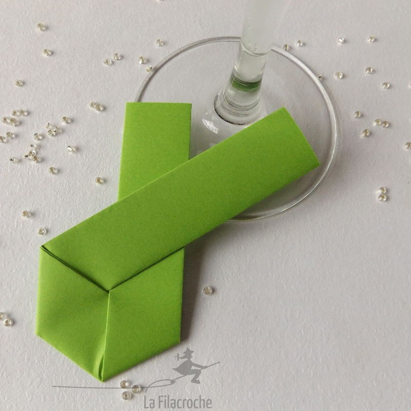 Marque-place ruban vert