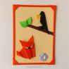 Carte le corbeau et le renard en origami