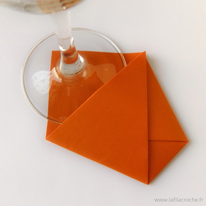 Marque-place Pochette en papier rouge orangé