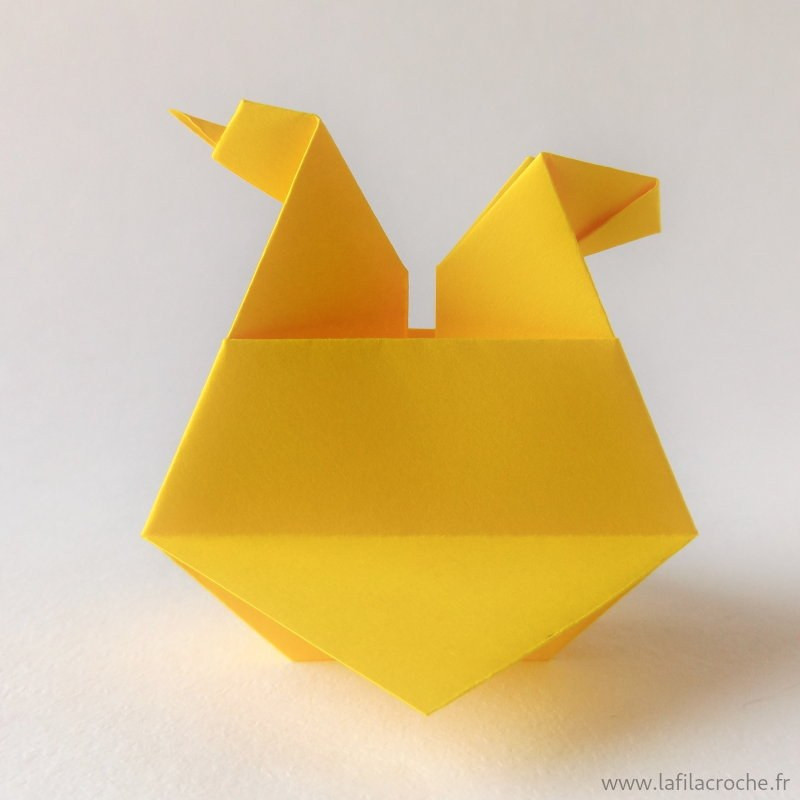 Marque-place Poule de Pâques en origami