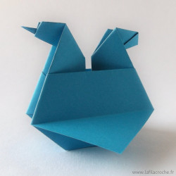 Marque-place pliage poule origami