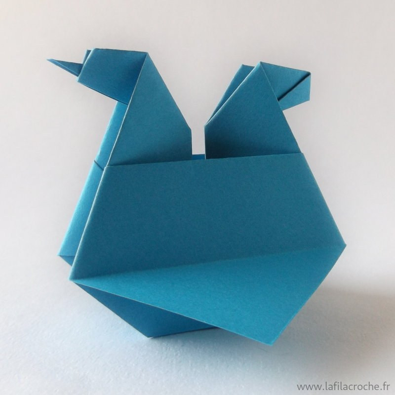 Marque-place pliage poule origami