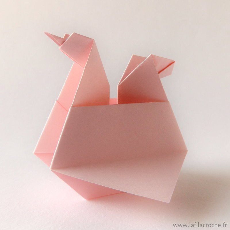 Marque-place baptême poule origami