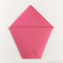 Marque-place origami pochette rose