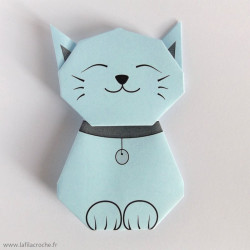 Marque-place Chat bleu ciel