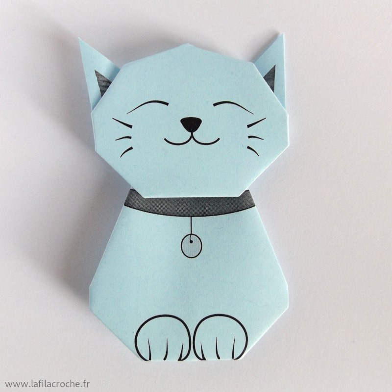 Marque-place Chat bleu ciel
