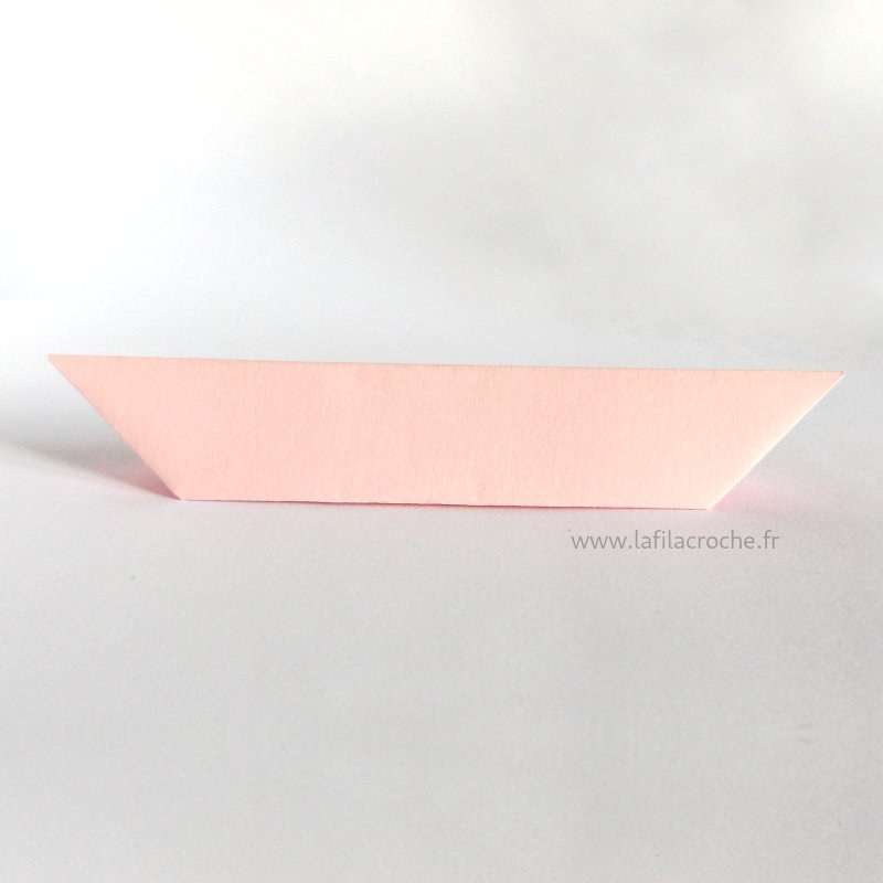 Marque-place forme trapèze rose clair