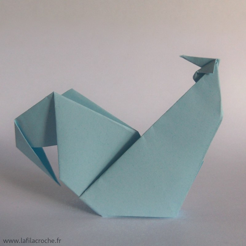 Marque-place pliage coq