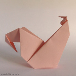 Marque-place coq rose clair