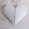 Marque-place coeur origami mariage blanc