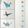 Guirlande grues origami papier carte atlas