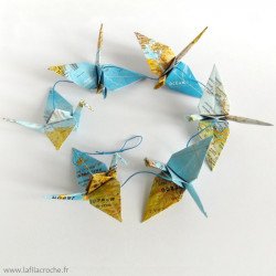 Guirlande grues origami globe trotteur