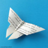 Papillon origami en papier de livre