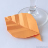 Marque-place feuille papier orange